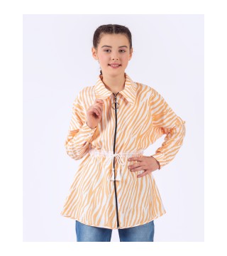 Wholesale Girls Zippered Tunic 8-11Y Pafim 2041-Y23-3275 - Oranj