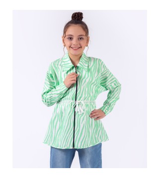 Wholesale Girls Zippered Tunic 8-11Y Pafim 2041-Y23-3275 - Green