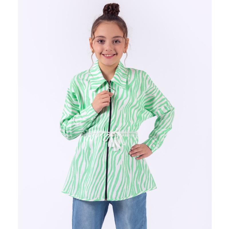 Wholesale Girls Zippered Tunic 8-11Y Pafim 2041-Y23-3275 - Green