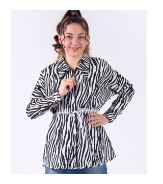 Wholesale Girls Zippered Tunic 8-11Y Pafim 2041-Y23-3275 - Black