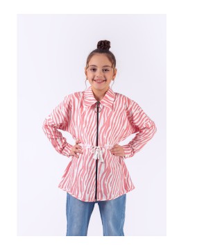 Wholesale Girls Zippered Tunic 8-11Y Pafim 2041-Y23-3275 - Pink
